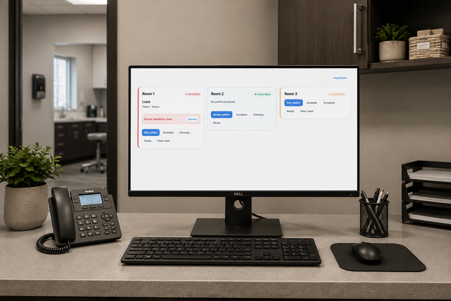 DVMiQ patient flow desktop display